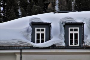 Roof covered with snow